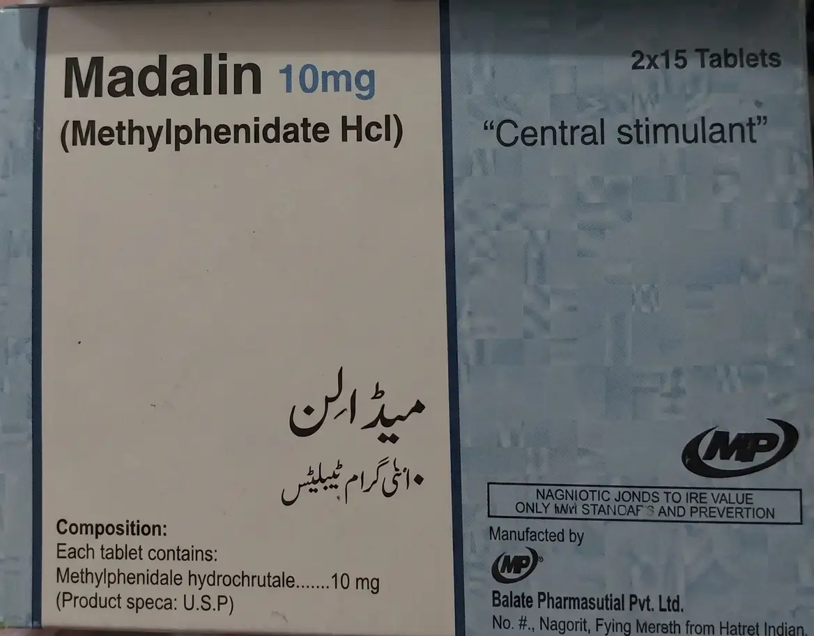 Madalin 10mg Tablets (Methylphenidate) prescription medicine for ADHD and narcolepsy in Pakistan
